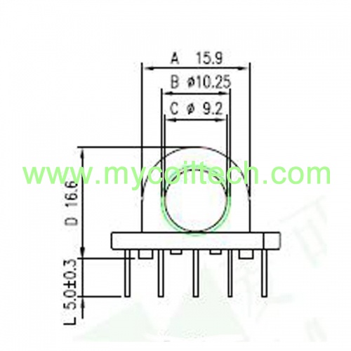 Single Section EP20 Horizontal Transformer Bobbin