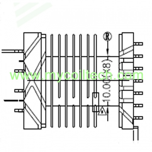 EFD20 4+7 Pins Plastic Horizontal Transformer Bobbin