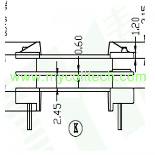 ED25.8 Vertical Transformer Bobbin 4+4 Pin