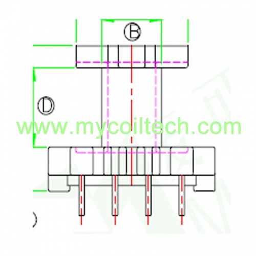 4+4 Pin Bobbin For EI25 Transformer