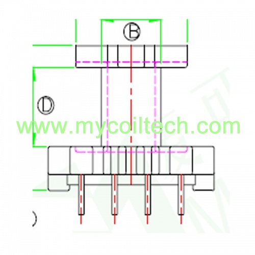 4+4 Pin Bobbin For EI25 Transformer