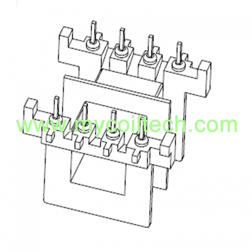 EVD25 Double Slots Transformer Bobbin Pin 4+4