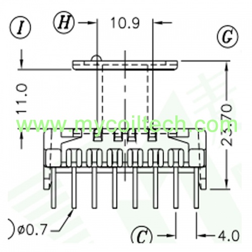 ER28 Vertical Transformer Bobbin 16 Pins