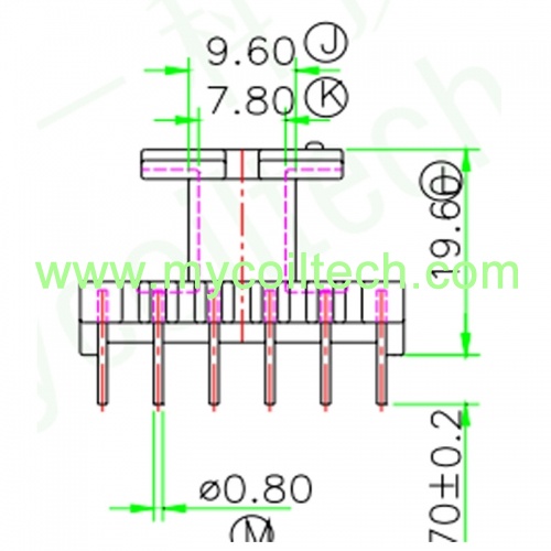 10 Pins EI28 Vertical Bobbin