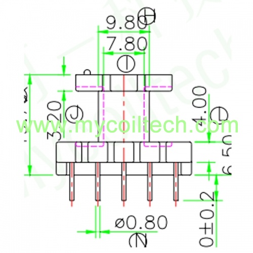 10 Pins EI28 Vertical Bobbin