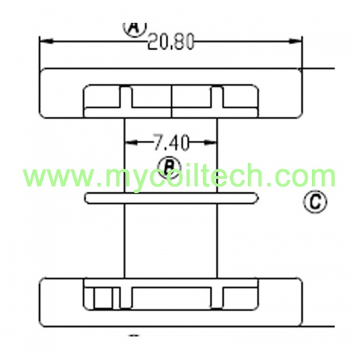 4+4 Pins Double Slot EF20 Transformer Bobbin