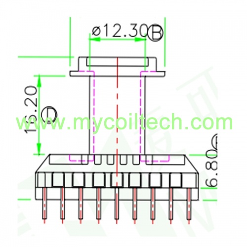 ER28 9+9 Pins Ferrite Core Bobbin