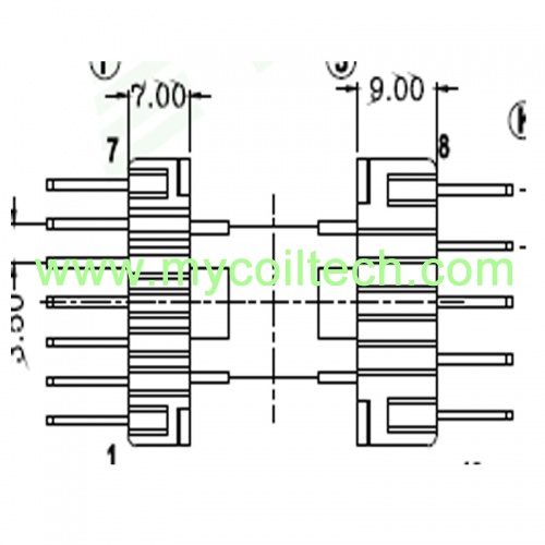 EFD25 Horizontal Bobbin 5+7 Pin