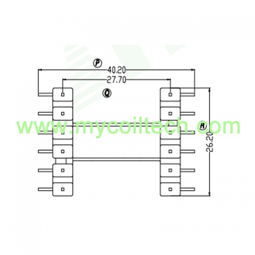 7+7 Pin EF28 Bobbin Double Slots