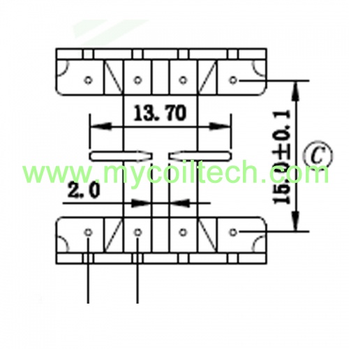 Horizontal EF20 Bobbin 4+4 Pins