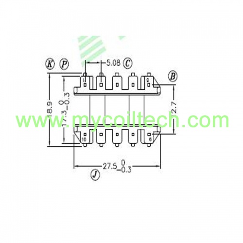 5+5 pins EF25 coil bobbin