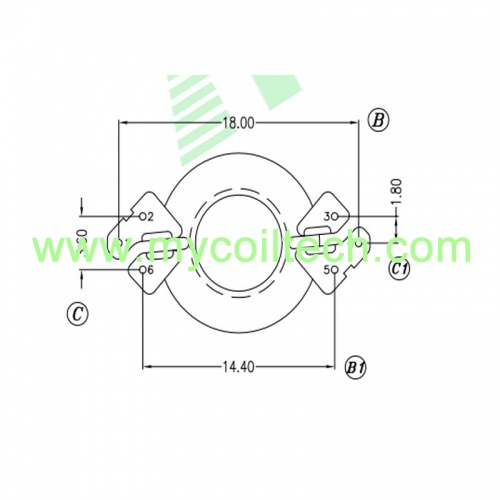 3+3 Pins RM6 Vertical Bobbin