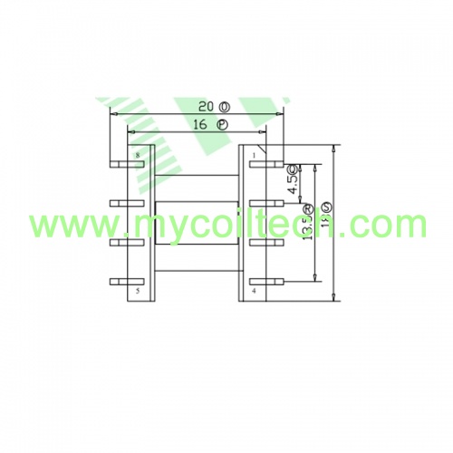 4+4 pins EE16 transformer bobbin