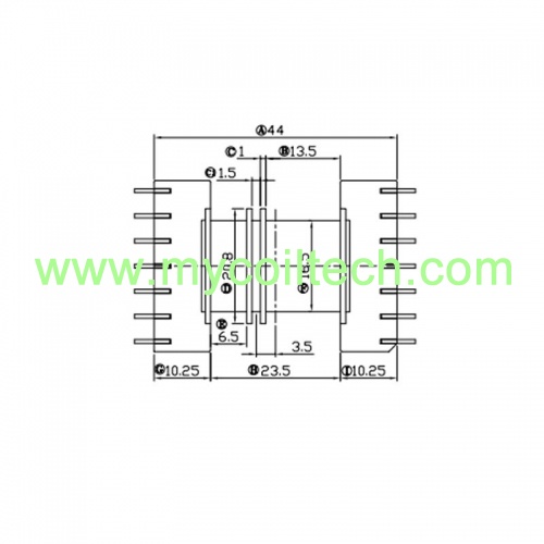 7+7 pins EFD30 Transformer