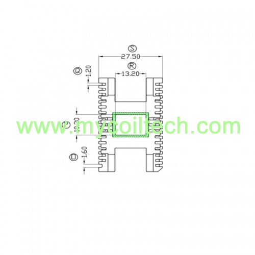 Vertical EE33 coil bobbin